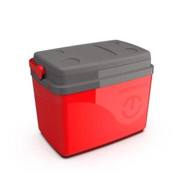 Imagem de Caixa Térmica Vermelha 30 Litros Cooler Com Alça 45 Latas - Unitermi