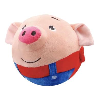 Imagem de Brinquedo de pelúcia ativo para animais de estimação | Brinquedo de pelúcia elétrico para animais de estimação pulando | Brinquedo de cachorro em movimento falante | Brinquedo eletrônico de pelúcia lavável de porco de desenho animado | Brinquedos interativos para cães para animais de estimação, gato