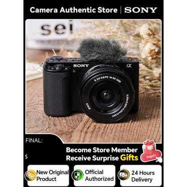 Imagem de Corpo da câmera digital sem espelho  Sony  Alpha  ZV-E10  ZVE10  APS-C  E-Mount  lente 16-50mm