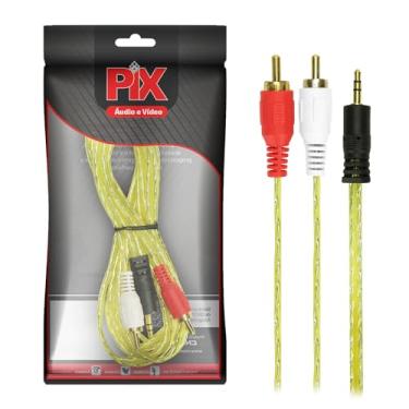 Imagem de Cabo P2+Rca Cristal - P2 Estéreo + 2 Rca Macho 5M - Amarelo