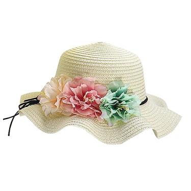 Imagem de Chapéu de sol infantil meninas verão novo chapéu de sol chapéu de verão princesa boné de praia bebê boné de beisebol infantil, Bege, One Size