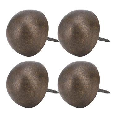 Imagem de Prego de estofamento de estilo retrô, feito de material de latão, prego de estofamento, tambor para artesanato de cesta de sofá(Diâmetro da tampa 4cm, Bronze)