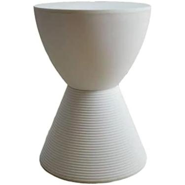 Imagem de Banqueta de penteadeira com armazenamento, banqueta redonda de plástico para chuveiro de banheiro, forte e durável, para sala de estar, quarto, casa, 30 x 42 cm, branca