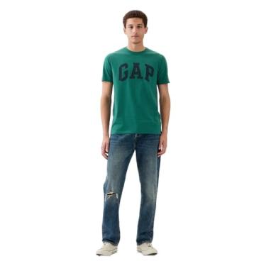 Imagem de GAP Camiseta masculina com logotipo macio para uso diário, Pedra de jade, M