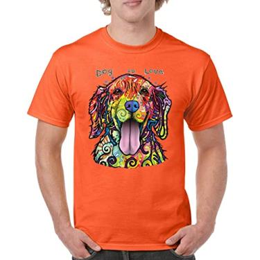 Imagem de Camiseta masculina Dean Russo Labrador Retriever Love Pet Dog is Love, Laranja, XG
