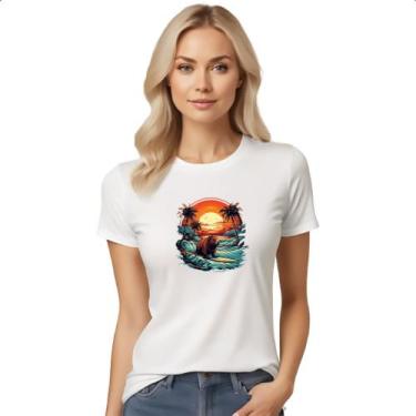 Imagem de Camiseta Baby Look Capivara Surf Sunset - Alearts