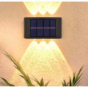Imagem de Luminaria Solar 6 Leds Para Jardim, Escadas, Muros A Prova Dágua Acend
