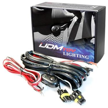 Imagem de iJDMTOY (1) Kit de fios de relé 9005 9006 H10 com interruptor de luz LED liga/desliga compatível com luzes de neblina de reposição, luzes de condução, kit de iluminação de farol de xênon, lâmpada de trabalho de LED, etc