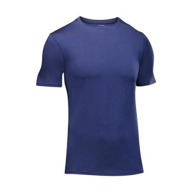 Imagem de BAFlo Camiseta masculina de secagem rápida, corrida, fitness, esportes manga curta solta seda gelo, Azul royal, M