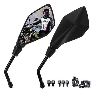 Imagem de BISHERDER Braçadeira universal de 8 mm e 10 mm, parafuso de 7/20.3 cm, suporte para guidão Hawk-Eye para motocicleta, convexo, retrovisor, para Honda ATV Dirt Bike Scooter Kawasaki Cruiser Suzuki