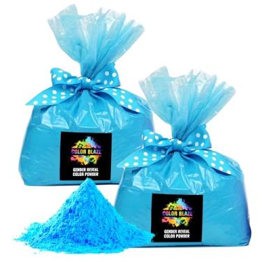 Imagem de Color Blaze Pó de cor revelador de gênero para bebês - 4,5 kg de pó de cor azul - Para meninos - Use em Color Blasters, Burnout de carro, escape, arremesso, sessão de fotos e festa - Pacote com 2