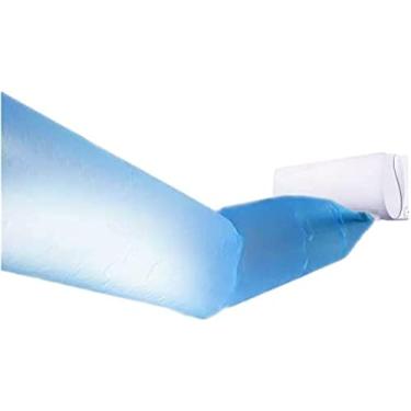 Imagem de 10m/20m Armário de parede azul Ar condicionado Saco de sopro Saída de ar condicionado Saco guia de ar Ar condicionado Tubo de sopro flexível estendido Saco guia Duto, Azul 20m （engrossar）, C