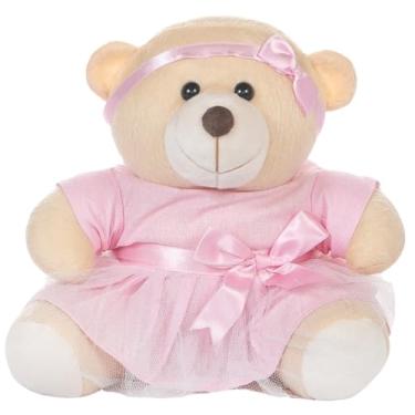 Imagem de Urso De 18cm Para Nicho Decoração Menina Bailarina Balé Rosa Bebê Baby Decoração Quarto Festa Pelúcia Presente Revelação