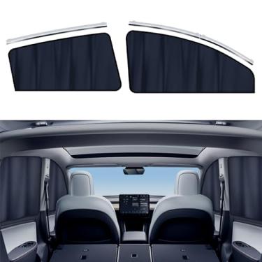 Imagem de Protetor solar Tesla modelo Y/3, protetor solar magnético para janela lateral para Tesla, persiana de janela de carro para bebê, cortina de privacidade de janela de carro, cortinas removíveis de