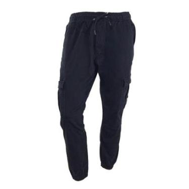 Imagem de Calça Sarja Masculina Rock&Soda Jogger Cargo Preta - 46650-Masculino