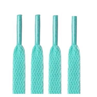 Imagem de Flat Engrossar Cor Doces Crianças Sapato Cadarços Tênis De Basquete Vela Sapato Cadarços Acessório De Sapato(Mint Green,140cm)