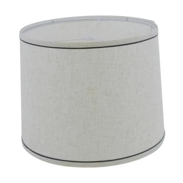 Imagem de Generic Tambor redondo lâmpada de linho sombra lâmpada chão abajur decorativo rústico lustre lâmpada parede sombra para o quarto sala estar cozinha, estilo G