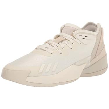 Imagem de adidas Tênis de basquete unissex D.o.n. Issue 4, Off White/Off White/Clear Brown, 10 Women/10 Men