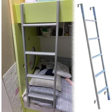 Imagem de Escada de beliche Escada de beliche ajustável para cama de solteiro - 116 cm/ 130 cm/ 140 cm/ 150 cm de altura, escada lateral para cama de campista doméstica resistente e resistente, escada