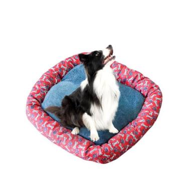 Imagem de Cama Pet Pequena e Grande Caminha de Cachorro P e G (GRANDE - 70x70cm, VERMELHO)