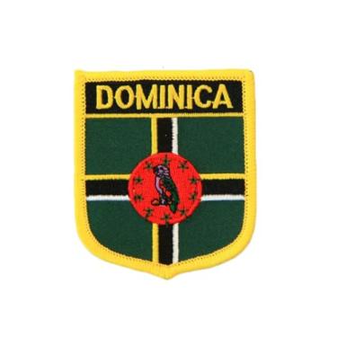 Imagem de Ruoming 1 PÇ Patch de bandeira da Dominica bordado a ferro ou costurado em bordado tático militar nacional Dominica