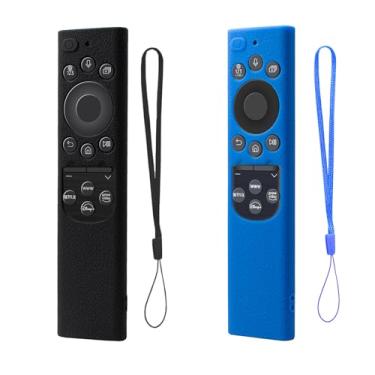 Imagem de Pacote com 2 capas para controle remoto Samsung Smart TV, capa protetora de silicone para Samsung Solar Cell Remote 2021 2022 BN59-01357 BN59-01385 BN59-01265A Suporte de capa para controle remoto