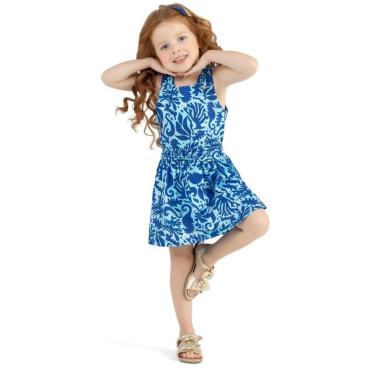 Imagem de Conjunto Infantil Verão Menina Blusa e Saia Com Short  Fundo do Mar 3 a 8 - Angerô-Feminino