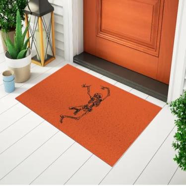 Imagem de Tapete Capacho Para Porta Divertido e Criativo Desenho Estampado Caveira Dançando Ca152