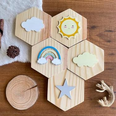 Imagem de Flâmula Favo - Conjunto Sol - Enfeite Quarto - 05 Peças