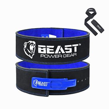 Imagem de Cinto para levantamento de peso Beastpowergear com fivela de alavanca, 10 mm de espessura e 10 cm de largura, alça livre - suporte avançado para musculação, levantamento de peso, levantamento terra,