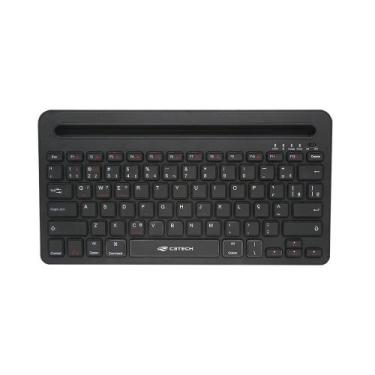 Imagem de Teclado Sem Fio Recarregável Mult-Device RC/BT K-BT100BK C3Tech - Pret