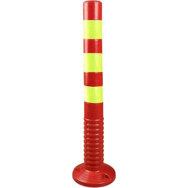 Imagem de Poste de estacionamento de segurança, postes de trânsito de plástico, cone canalizador, poste delineador, cones de barreira de poste de tráfego PU com faixas reflexivas para construção de es