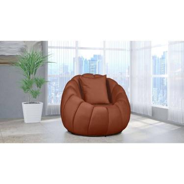 Imagem de Poltrona Decorativa Concha Giratória Almofada Veludo Terracota - Londrilar