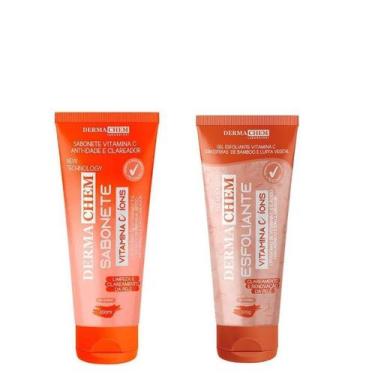 Imagem de kit anti idade vitamina c sabonete líquido +sabonete esfoliante dermac