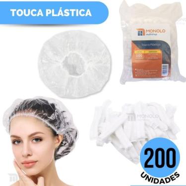 Imagem de 200 Toucas Plástica Descartável Banho Cabelo Sanfonada hotel - Monolo,