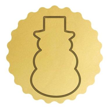 Imagem de Cortador Contorno Boneco de Neve com Chapéu - DOCE IMPRESSO, 6cm