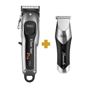 Imagem de Kit Máquina de Cortar Cabelo Wahl Super Taper Pro Cordless Bivolt + Máquina de Acabamento Wahl Launch Trimmer Bivolt .