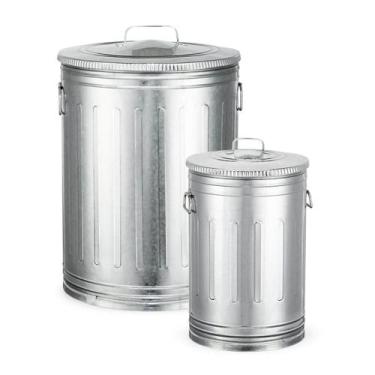 Imagem de Kit lixeira 100 litros e lixeira 30 litros aço galvanizado - Loja Bora