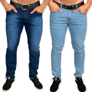 Imagem de Kit 2 Calças sarja masculino slim reta cores variadas - sky jeans, Jea