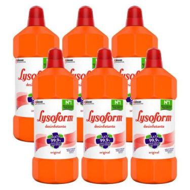 Imagem de Kit com 6 Desinfetantes Lysoform Bruto Uso Geral Original 1l cada