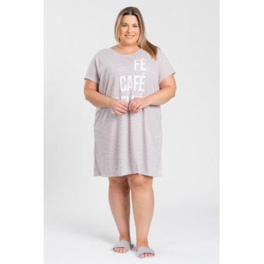 Imagem de Camisola Pijama Feminino Plus Size Malha PV Estampado - Serena, G1, Ro