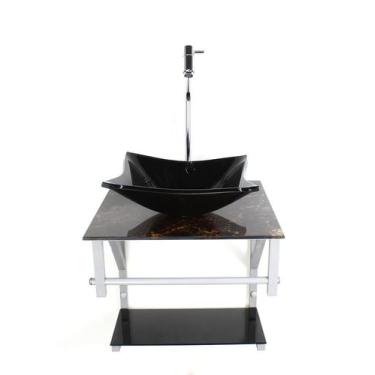 Imagem de Gabinete de vidro 40cm cuba quadrada ac slim cores variadas - Ekasa, M