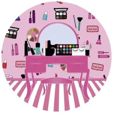 Imagem de Painel Festa Decoração Redondo Sublimado Make Up Maquiagem 1,50X1,50 -