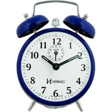 Imagem de Despertador Cordas Antigo Alarme Forte Metal 2208 - Herweg, Marinho