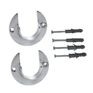 Imagem de Par suporte flange alumínio 28mm para varão de cortina - DECOR LÍDER ,