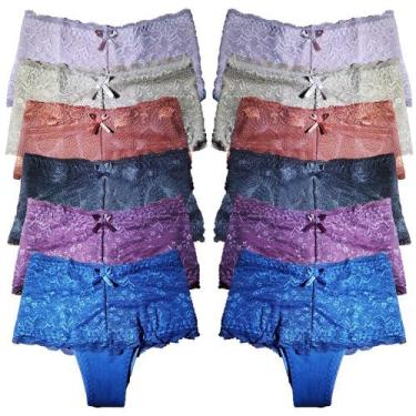 Imagem de Kit 12 Calcinhas Modeladora Cintura Alta Frimodas Microfibra Adulto, G