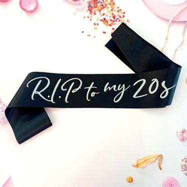 Imagem de Faixa de aniversário RIP to My 20s, decoração de aniversário RIP to My Youth para menina de 30 anos, funeral para decoração de aniversário de 30 anos jovem, 30 artigos de festa de aniversário fabuloso