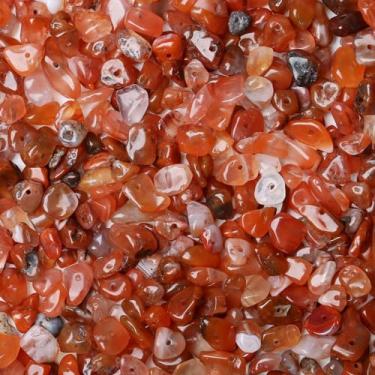 Imagem de LAIDANLA Ágata vermelha 400 peças contas de pedra de lascas naturais 5-8 mm cristal de cura pedras irregulares perfuradas faça você mesmo pedras soltas contas de cristal para pulseira brincos colar fabricação de joias artesanato