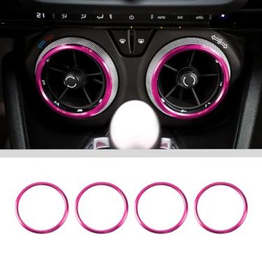 Imagem de JWWY Para Camaro Ar Condicionado Ventilação Ventilação Saída de Proteção Anel Capa Guarnição para Chevy Camaro 2017-2025+ Acessórios Interiores Liga de Alumínio Rosa 4PCS