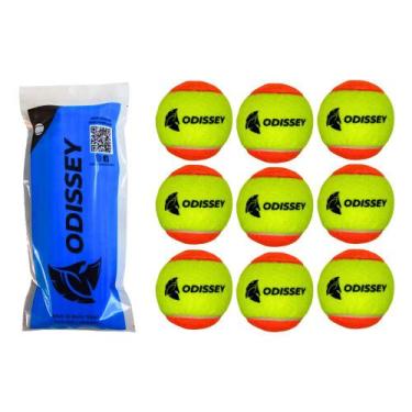 Imagem de Bolas Beach Tennis Kit 9 Unidades Profissional Bolinha Praia - Odissey